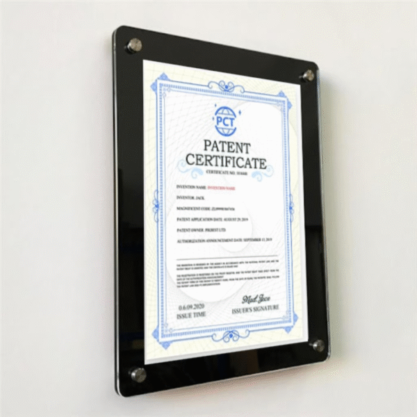 Acrylic wall Mount Stud Frame Black Border | Photo Frame With Hardware | Acrylic Sandwich Frame| Size-10.5 x 14 inches A4 - Image 3
