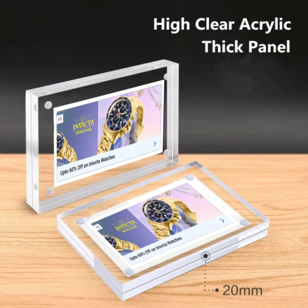Acrylic Double Sided Magnetic Blocks Picture Frames | Clear Acrylic Photo Frame | Free Standing Frameless Desktop Display -6X8 inches. - Image 4