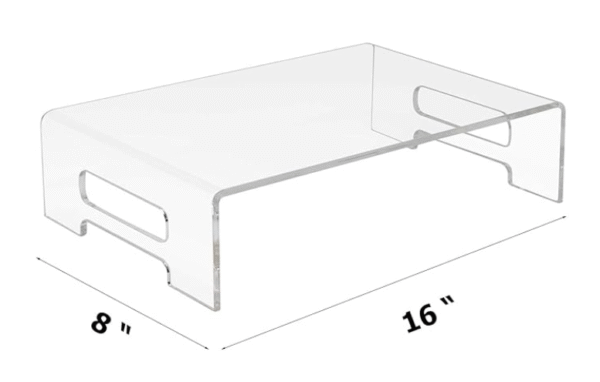 Acrylic Computer Monitor Riser | Stand Holder | Organizer for Table | Clear Desktop | Laptop | Printer | Accessories | Parts & Display. - Image 2