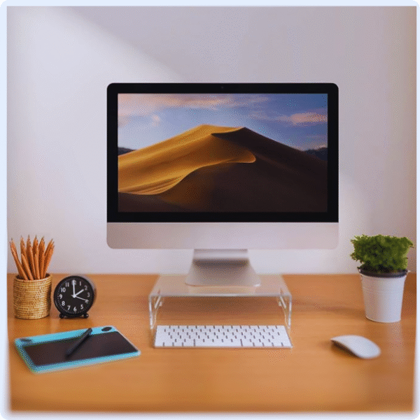 Acrylic Computer Monitor Riser | Stand Holder | Organizer for Table | Clear Desktop | Laptop | Printer | Accessories | Parts & Display. - Image 1