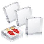 Acrylic Display Block Clear Polished | Acrylic Square Display Block | For Commercial Ads | Retail Display | Size- 4x4x1 Inch . - Image 3