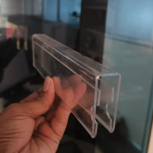 Cubicle Name Plate Holder | Transparent Acrylic Double Sided Sign Tag Holder | For Home | Office | Classroom | Size- 10x2 Inch (Pack of 5). - Image 1