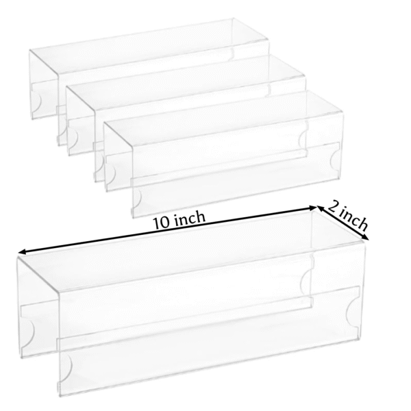 Cubicle Name Plate Holder | Transparent Acrylic Double Sided Sign Tag Holder | For Home | Office | Classroom | Size- 10x2 Inch (Pack of 5). - Image 2