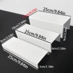 Black and White Acrylic Step Product Display Stand | Perfume | Cosmetics | Retail Display Stand | Storage Rack Stand. - Image 5