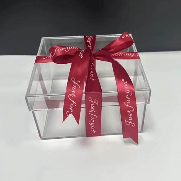 Transparent Acrylic Storage Box with Lid | Perfect for Gifts | Cosmetics | Multi-Purpose Box | Clear Cube Display Case Box . - Image 1