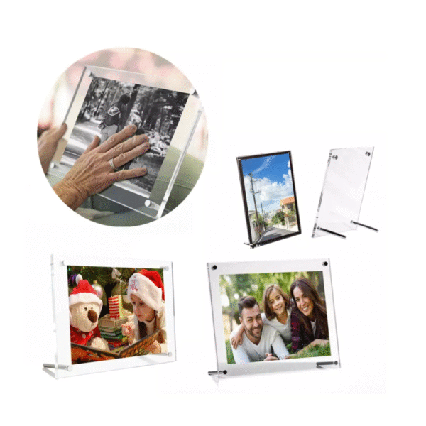 A5 Photo Frame | Acrylic Photo Frames | Picture Frames | Clear Desktop Display | Family Photo Frames | Landscape - Image 2