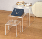 Acrylic Riser Display Stand | Complex Standard Size | 3 Step Acrylic Display Stand | For Shoe, Nail polish, Cupcake, Toys. - Image 6