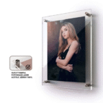 Acrylic wall mount stud frame | A3 Photo Frame With Hardware | Acrylic Sandwich Frame| Photo Size- 12x16 inch