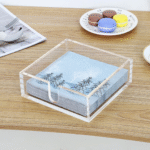 Acrylic Transparent Napkin Holder | Acrylic Napkin Tray | Perfect For Disposable | Paper Hand Towels | Size - 6x6x2 - Image 2