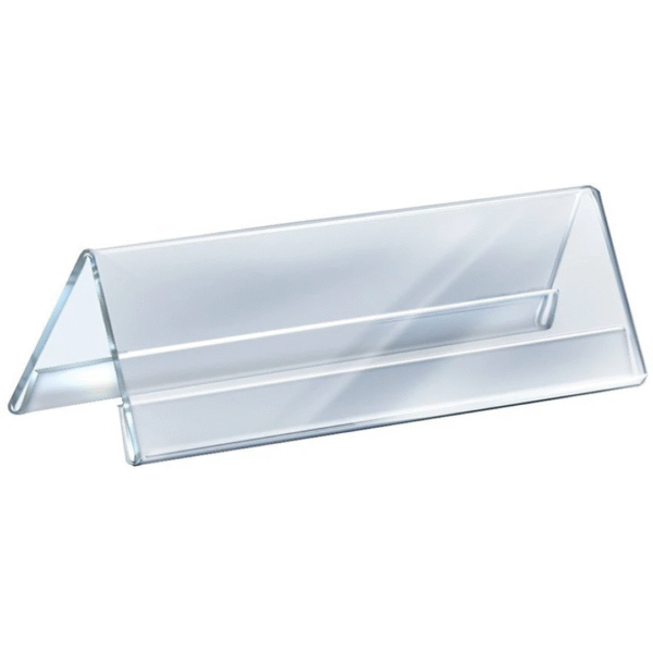 Acrylic Double-Sided Name Plate | Reusable V-Shaped for Display | Office Desk | Business Conference | Retail Store | Size-8X2 Inch (Pack of 10pcs) - Image 1
