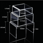 Acrylic Riser Display Stand | Complex Standard Size | 3 Step Acrylic Display Stand | For Shoe, Nail polish, Cupcake, Toys. - Image 2