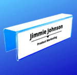 Cubicle Name Plate Holder | Transparent Acrylic Single Sided Sign Tag Holder | For Home | Office | Classroom | Size- 8x2 Inch (Pack of 5). - Image 4