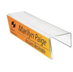 Cubicle Name Plate Holder | Transparent Acrylic Single Sided Sign Tag Holder | For Home | Office | Classroom | Size- 8x2 Inch (Pack of 5). - Image 3