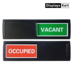 Black And White Acrylic Sliding Name Plate | Self Adhesive | For Bathroom | Office | Hotels | Size - 10x2 Inch (Pack Of 2). - Image 4
