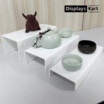 Black and White Acrylic Step Product Display Stand | Perfume | Cosmetics | Retail Display Stand | Storage Rack Stand. - Image 3