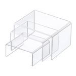 Acrylic Riser Display Stand | Complex Standard Size | 3 Step Acrylic Display Stand | For Shoe, Nail polish, Cupcake, Toys.