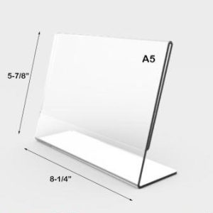 Horizontal/Acrylic Angled Sign Holder-A5